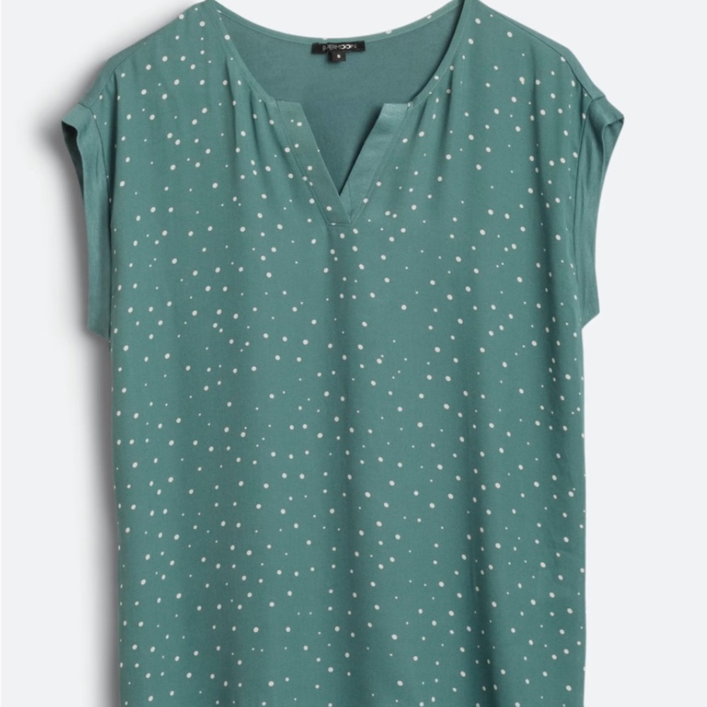 Papermoon Teal and White Dotted Blouse